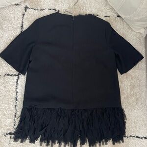 Banana Republic Black Fringe Hem Women's Top